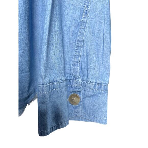 Alex Jordan Women's Plus Size 2X Blue Longsleeve Button Up Shirt - Picture 5 of 6